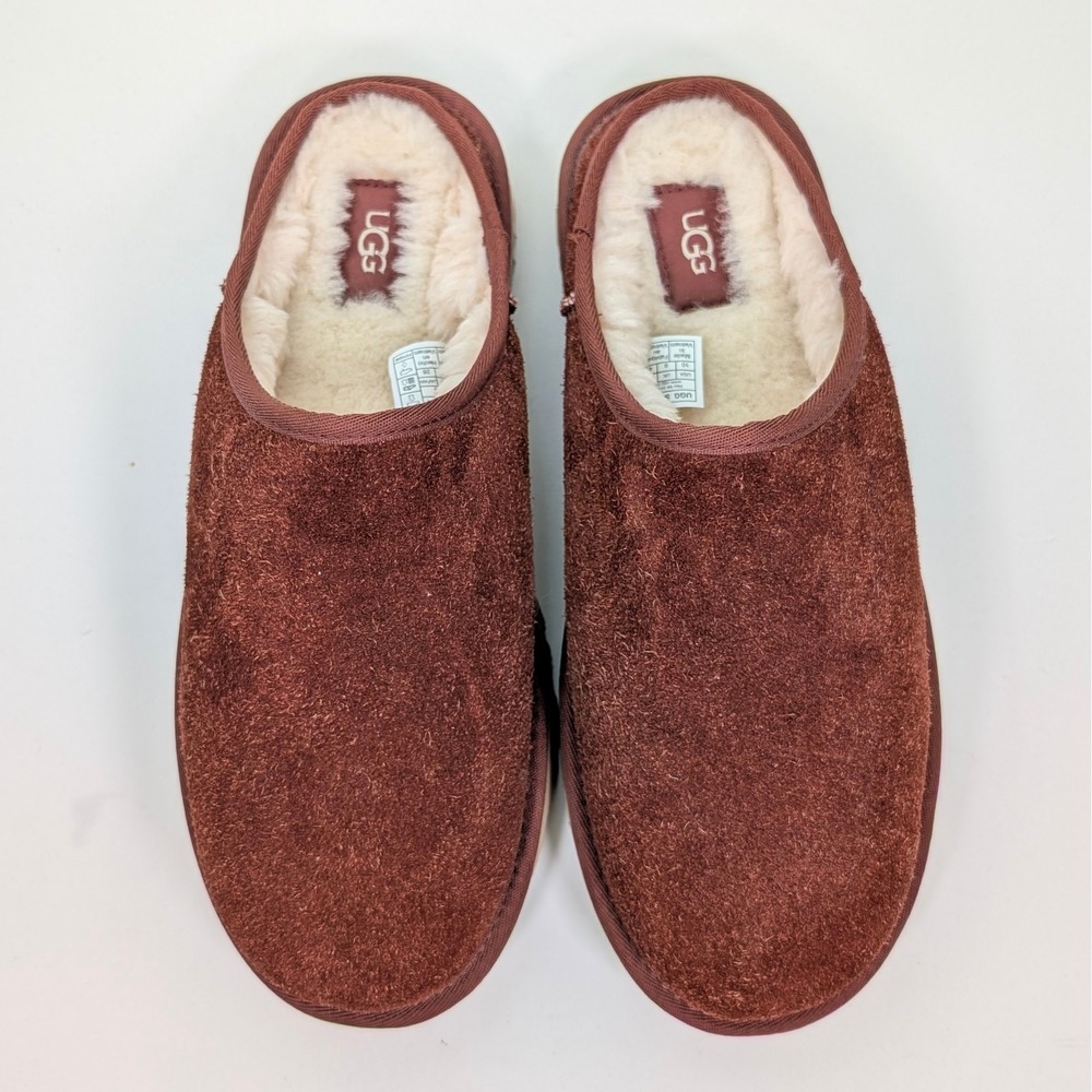 UGG Classic Slipper Burnt Cedar Shaggy Suede Mens 10 Slip On Shoes 1153104 NoBox - Picture 3 of 15